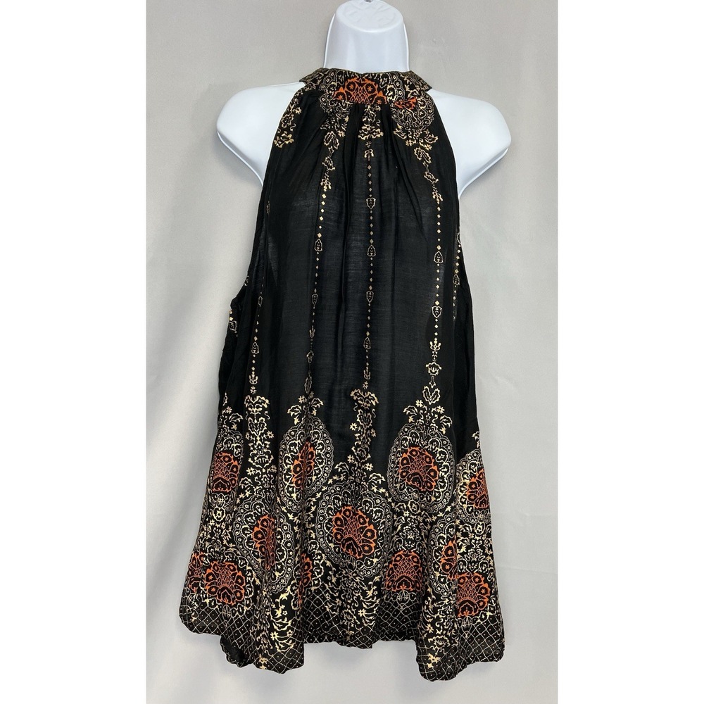 Vintage Lapogee Woman's Top Blouse High Neck Sleeveless Sz‎ 1X Multicolor